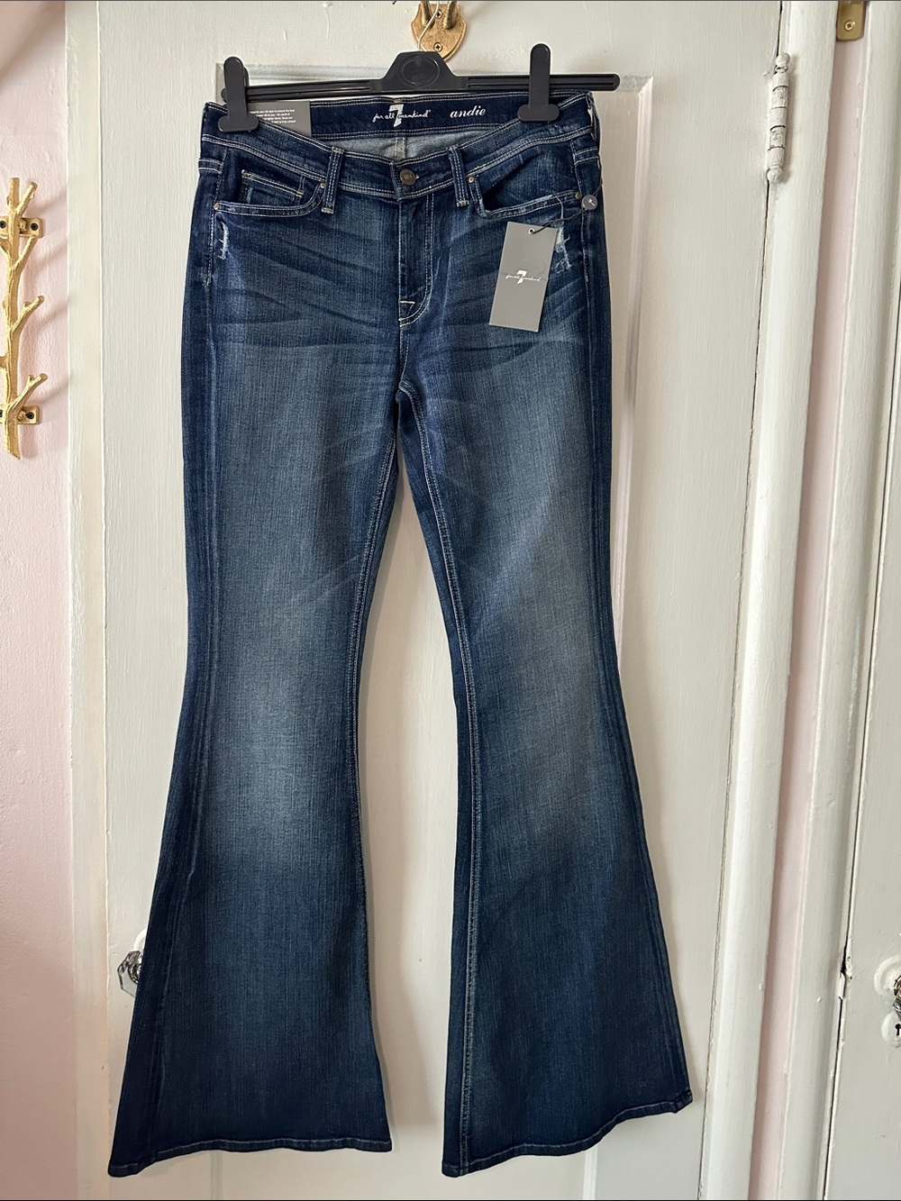 7 For All Mankind Women's Flare Jeans - Dark Blue Wash